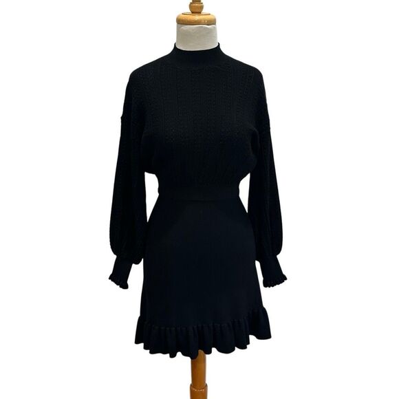 La Maille Sezane Black Knit Dress - Picture 1 of 5